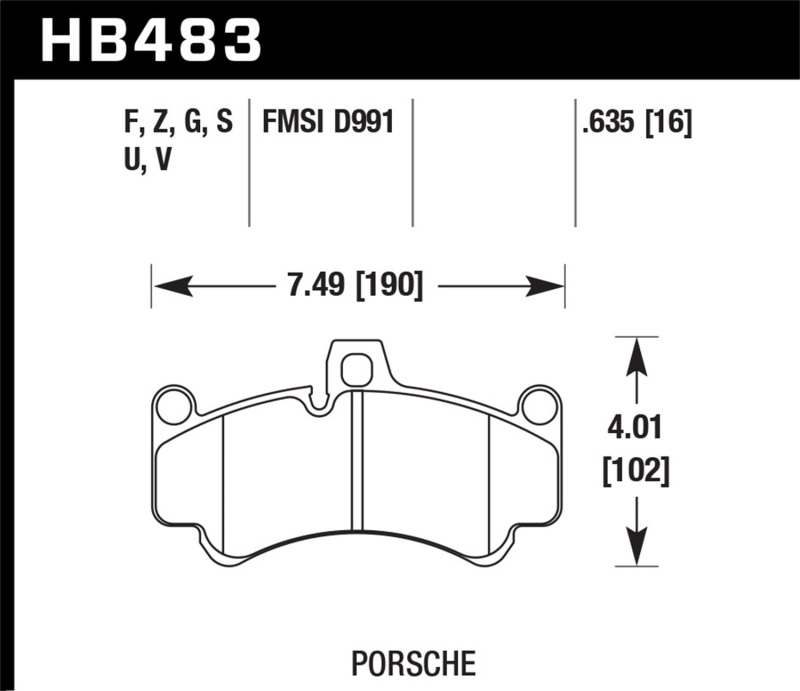 Porsche 911 GT2 Brake Pads - Front - Hawk Performance - Performance Ceramic (PC) Street - `03-`05